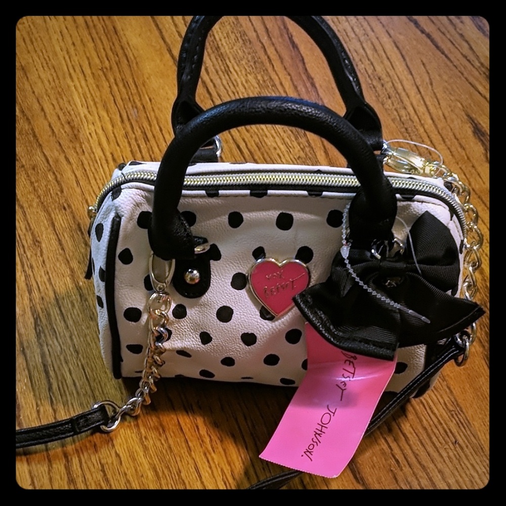 Betsy Johnson Polka Dot Mini Barrel Purse